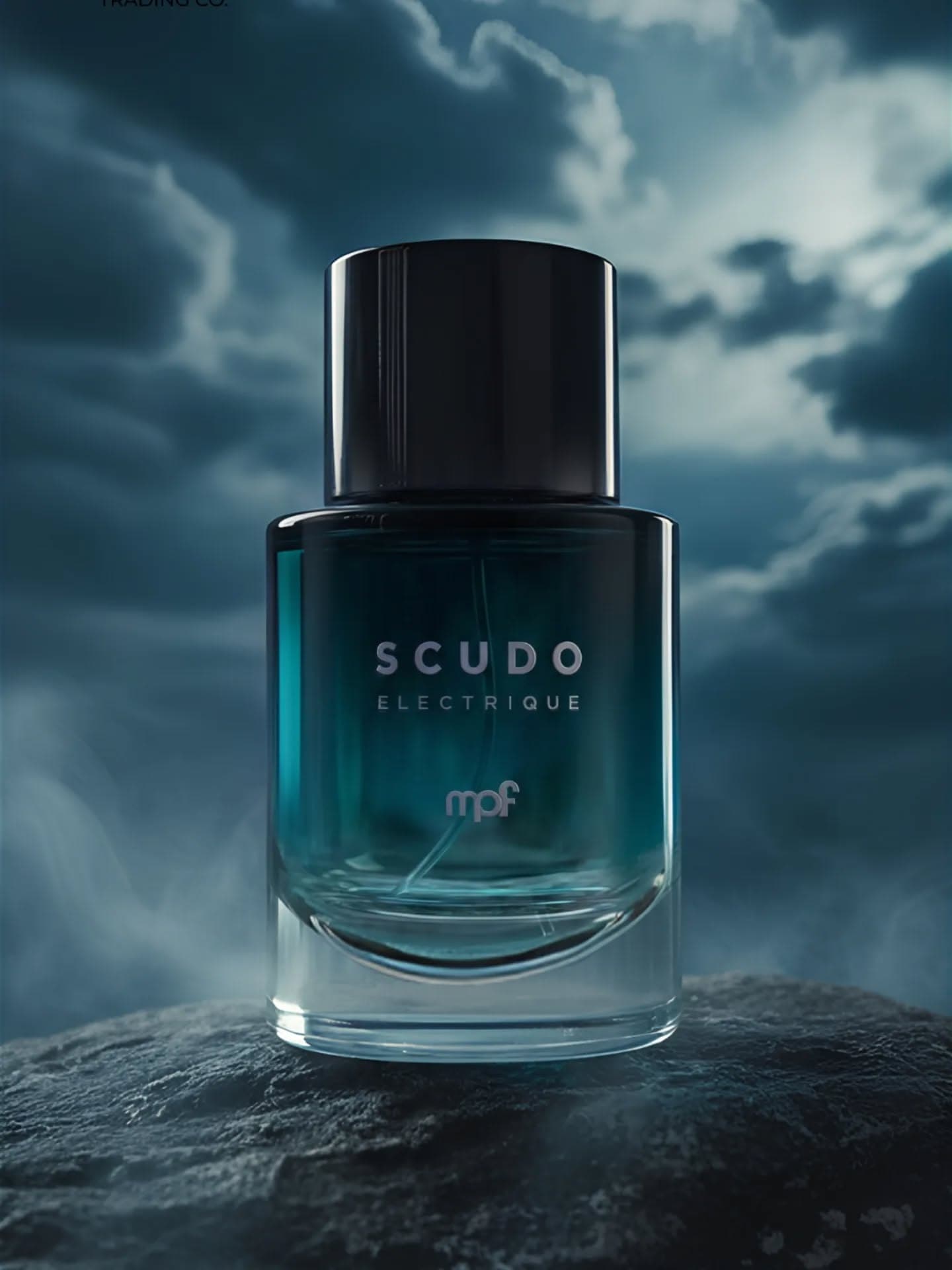 Scudo Electrique by MPF teal perfume bottle